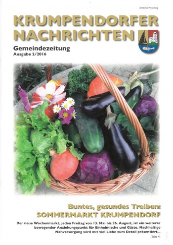 Cover Krumpendorfer Nachrichten Sommer 2016