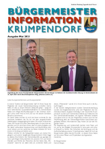 Cover Krumpendorfer Bürgermeister Information Mai 2021