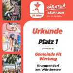 Platz 1 für Krumpendorf in der Gemeinde FIT Wertung